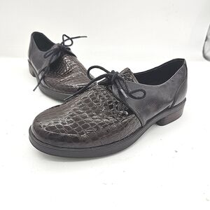 Sanita Dark Chocolate Brown Leather Oxford Shoes – EU 38 / US 7.5–8 Animal